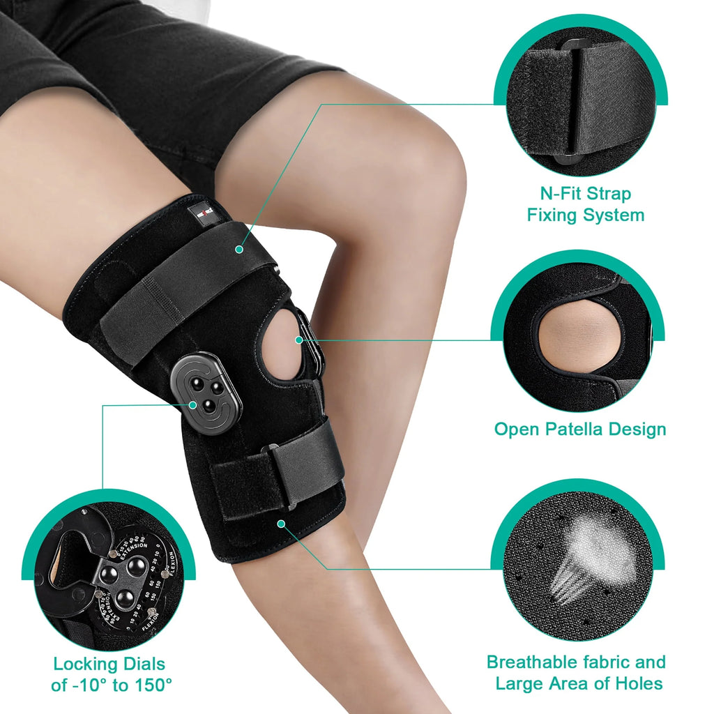 Hinged Knee Brace with Side Stabilizers G158