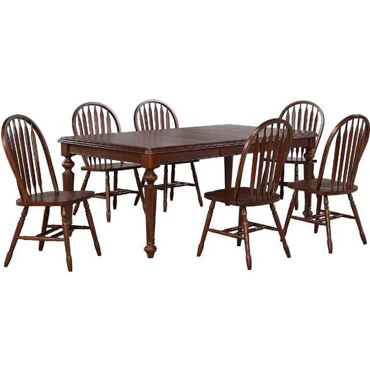 Chestnut Brown 7 Piece Extendable Dining Set with Butterfly Leaf Table N983303