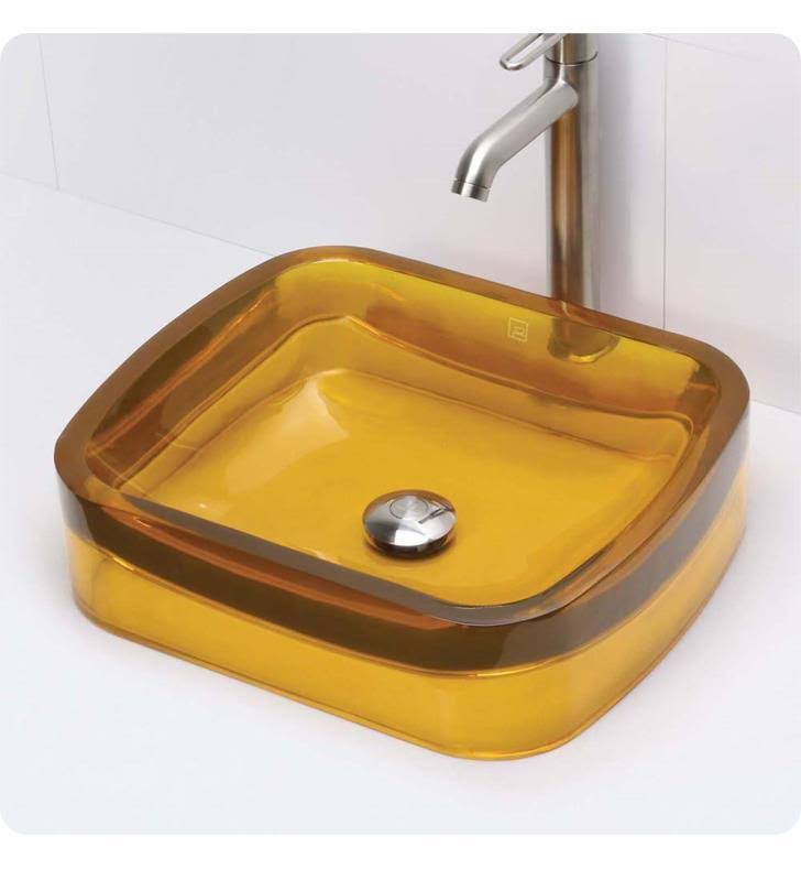 Rectangular Resin Vessel Sink, Shadow P3963