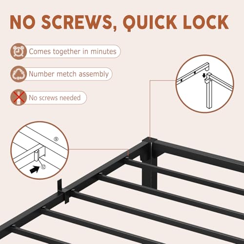 10 Inch Full Tool-Free Metal Platform Bed Frame B420