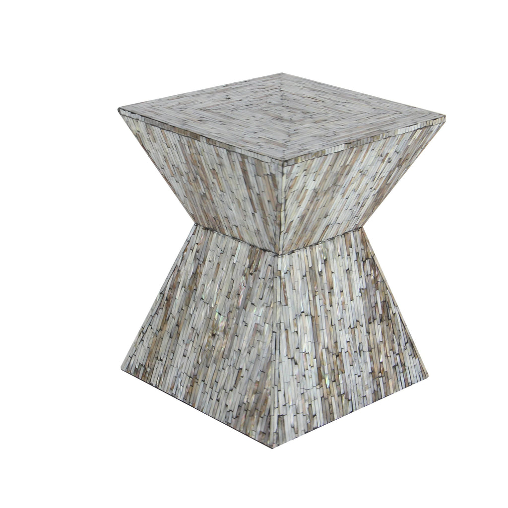 Wood Shell Inlay Accent Table L18142