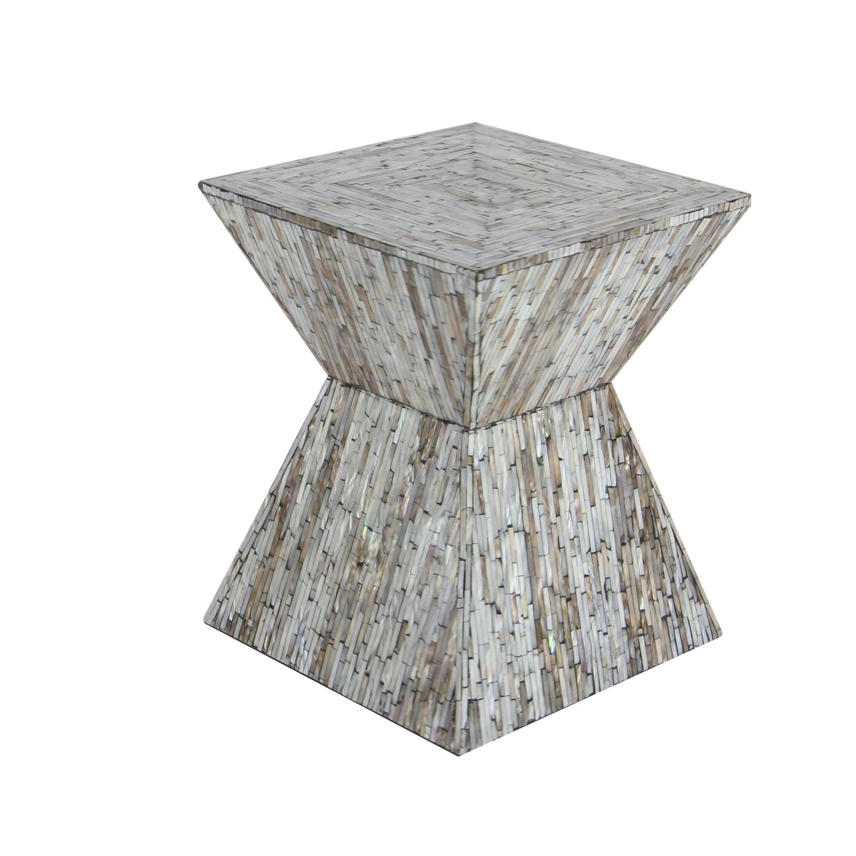 Wood Shell Inlay Accent Table L18142