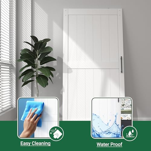 White Sliding Barn Door with Hardware Kit N84375