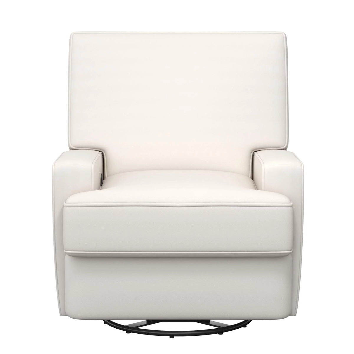 White Linen Swivel Glider Recliner Chair I241544