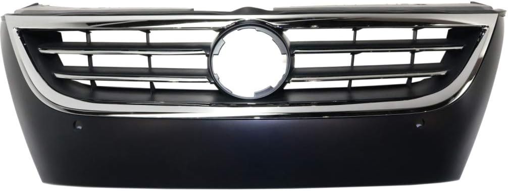 Primed Black Plastic Grille Assembly with Chrome Molding and Distance Sensor Hole X947