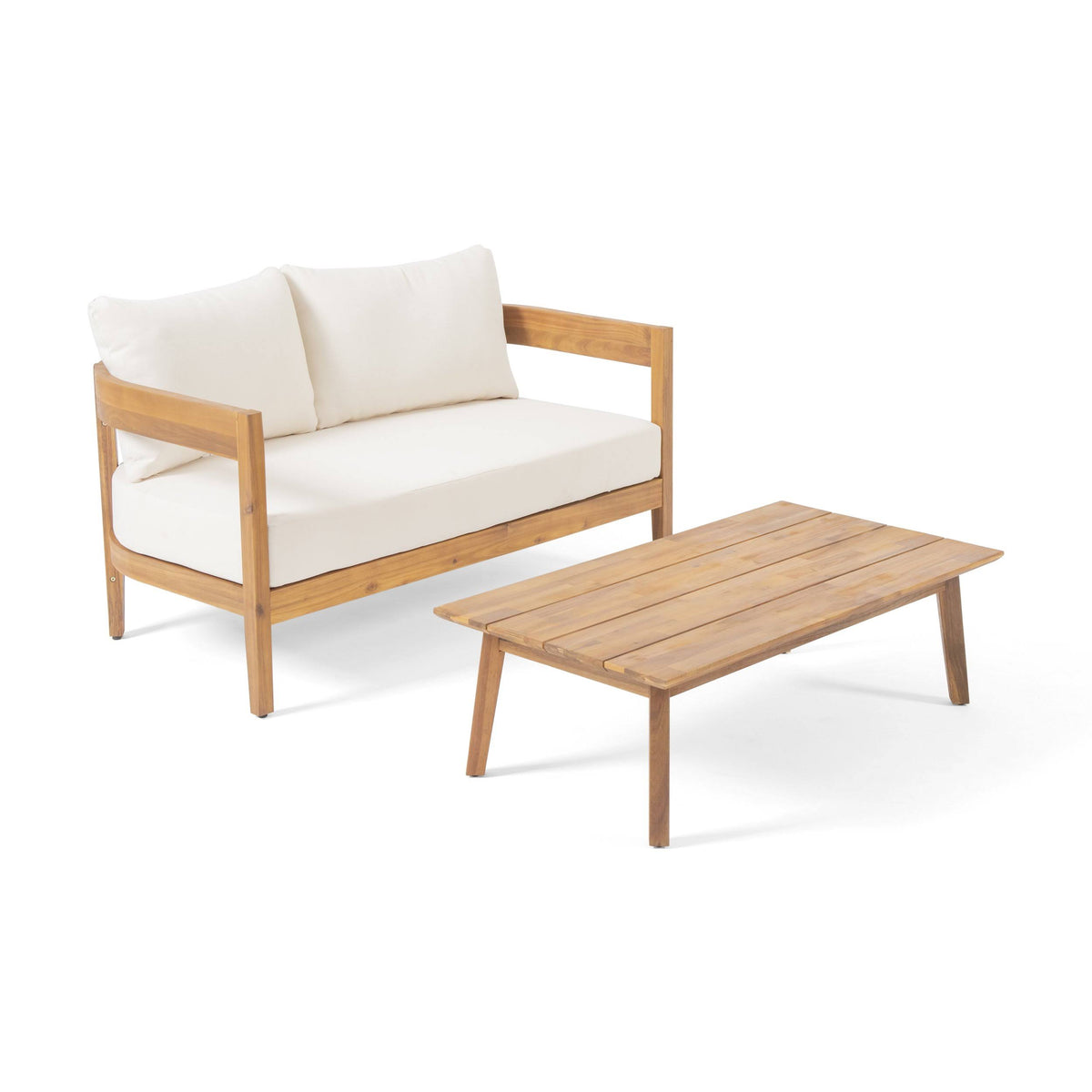 Acacia Wood Loveseat Set with Coffee Table H766722