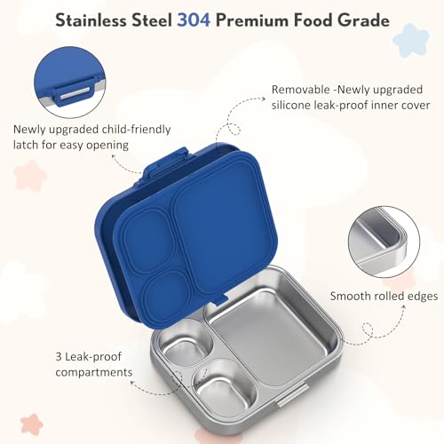 3 Compartment Leak Proof Stainless Steel Bento Box T479412