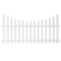 White Scalloped Spade Picket Fence Panel X633989