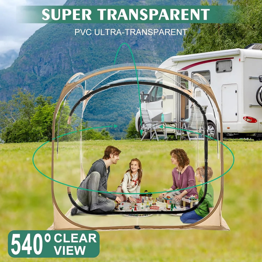 Pop-Up Tent with Removable Top Cover and Mesh Windows A235