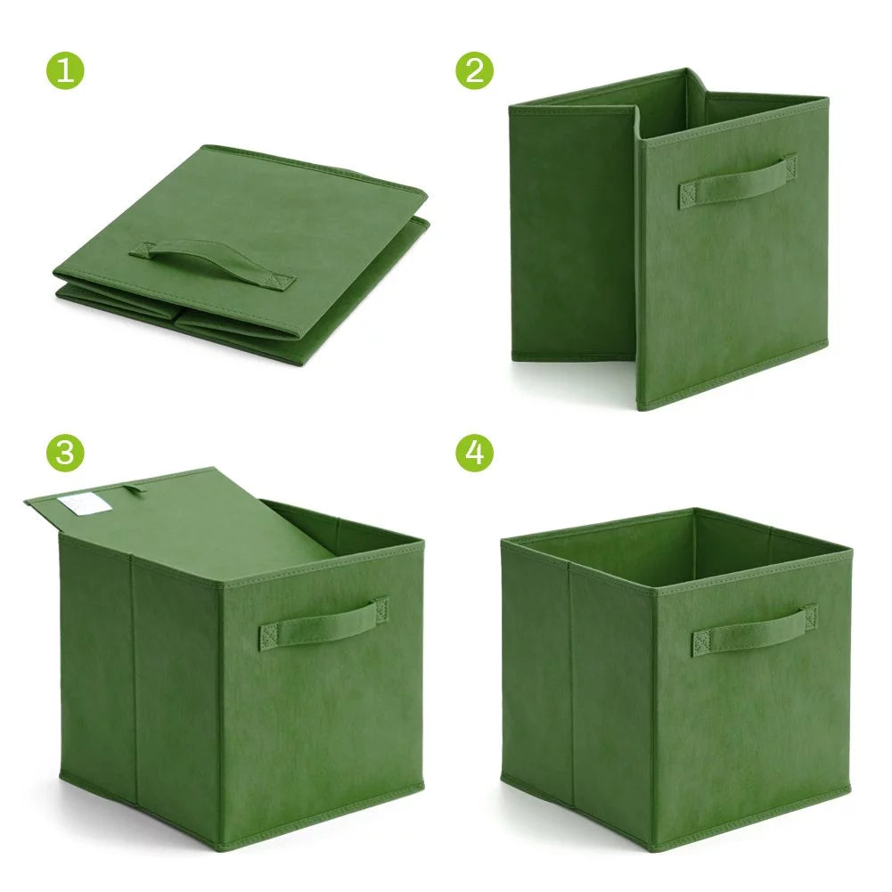 Set of 4 Foldable Fabric Storage Baskets B830399