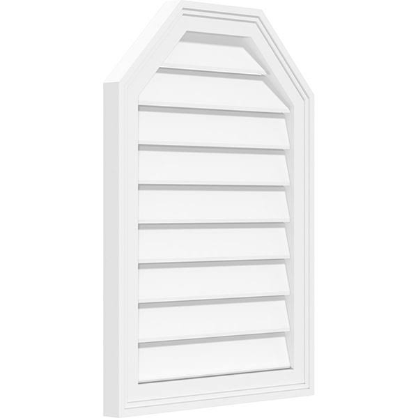 38x22W x 28x22H Octagonal Top Surface Mount PVC Gable Vent Z1069