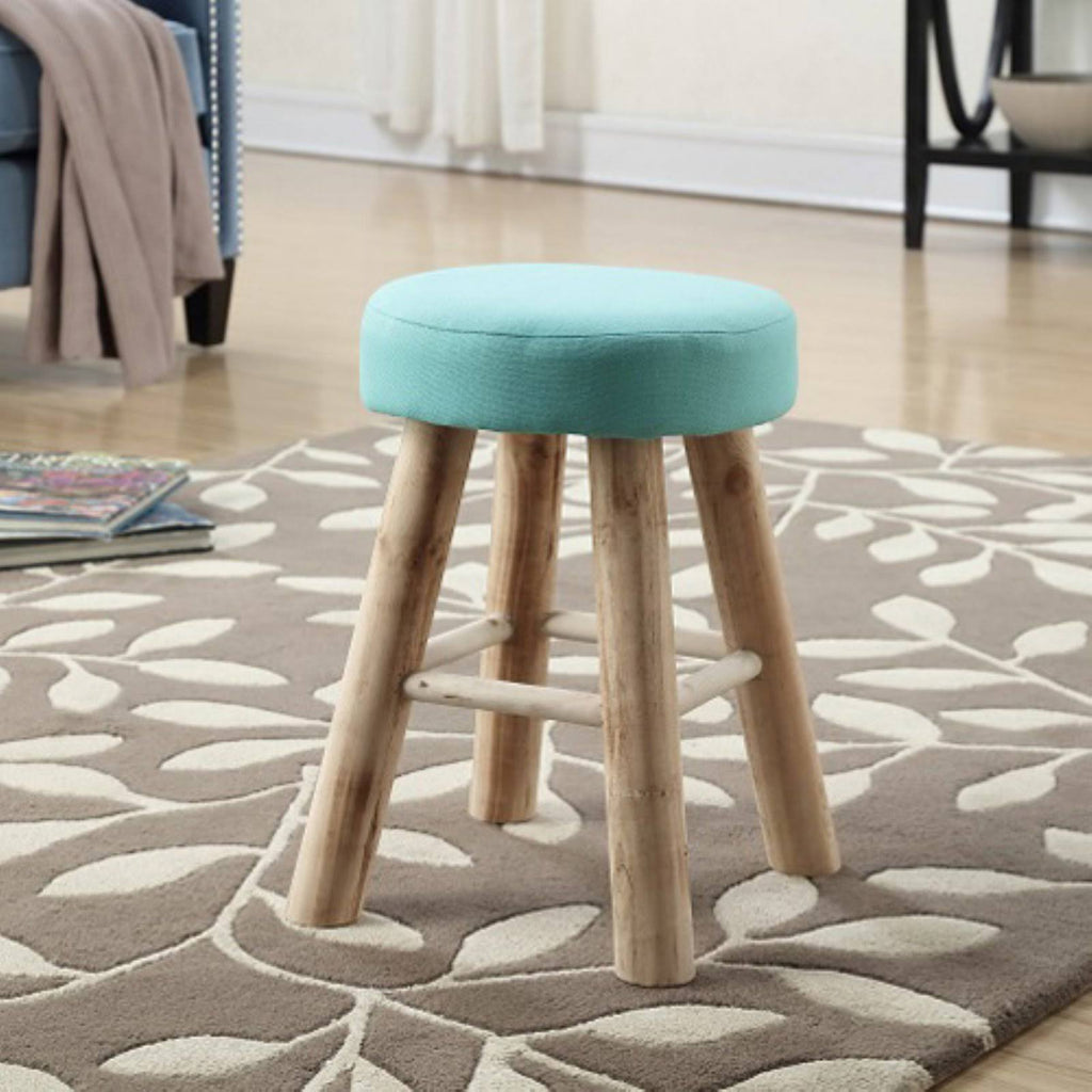 Natural and Mint Fabric Cane Stool Y831305