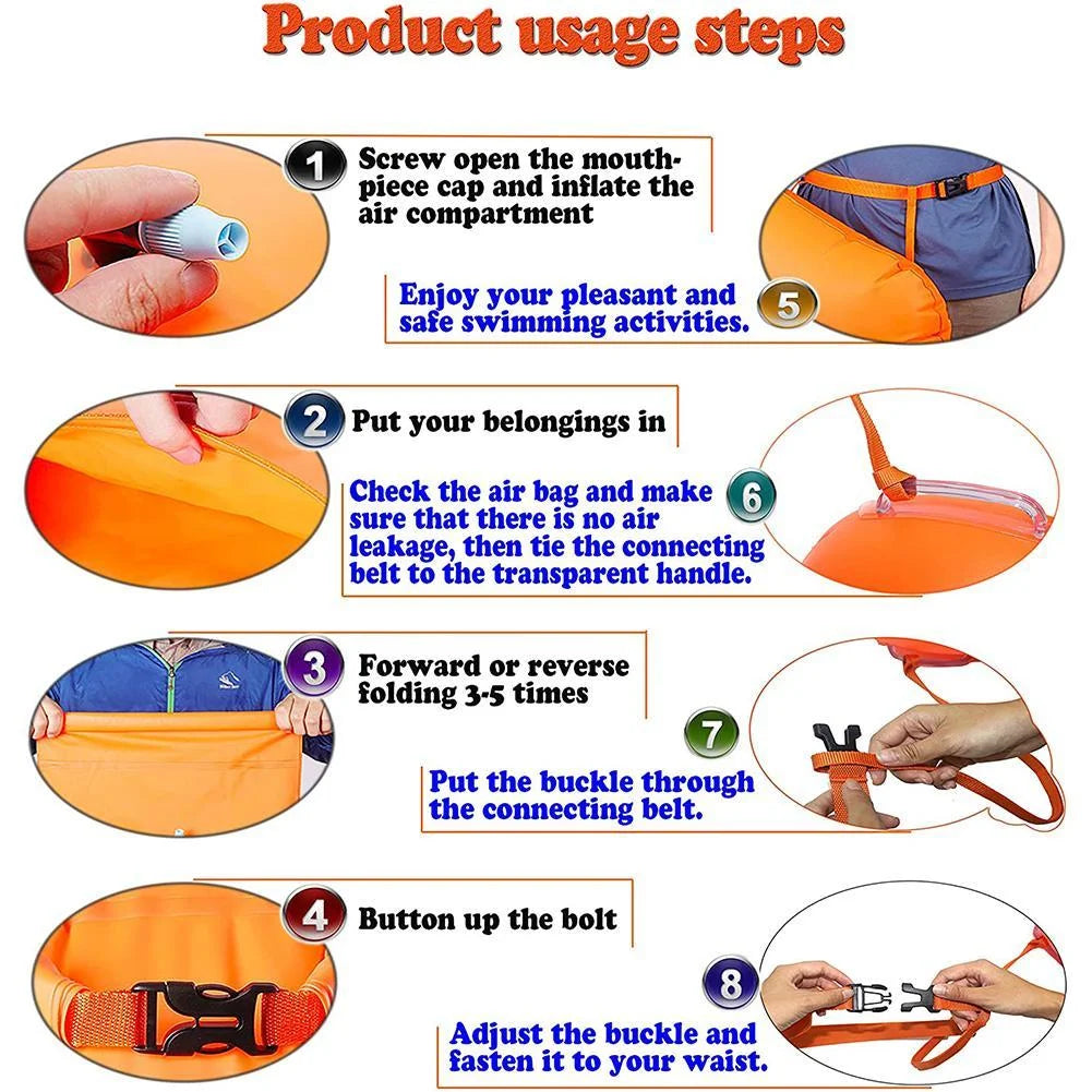 Swimming Storage Floats PVC Inflatable Bag Waterproof Storage M78147