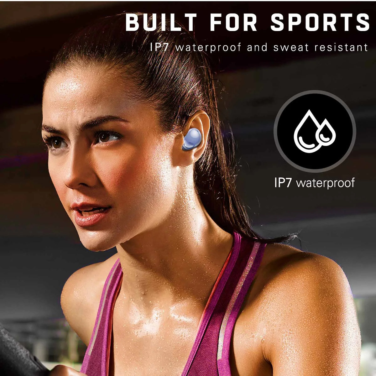 Amethyst Purple True Wireless Bluetooth Earbuds with Charging Case B3510