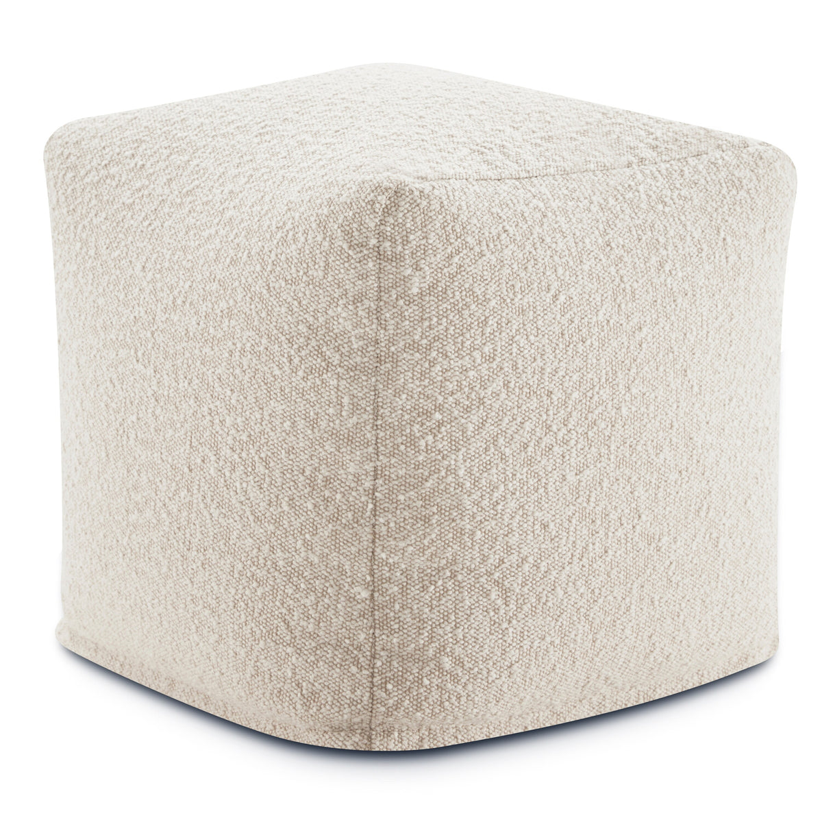 Crema White Boucle Pouf W253024