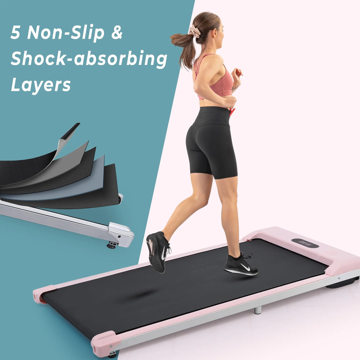 Portable Under Desk Walking Pad Treadmill with LED Display I24273