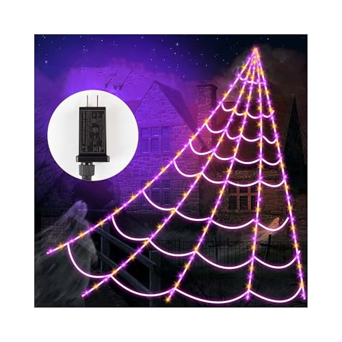 250 LEDs Outdoor Halloween Decor Lights with 4Ft Light-up Spider E9779