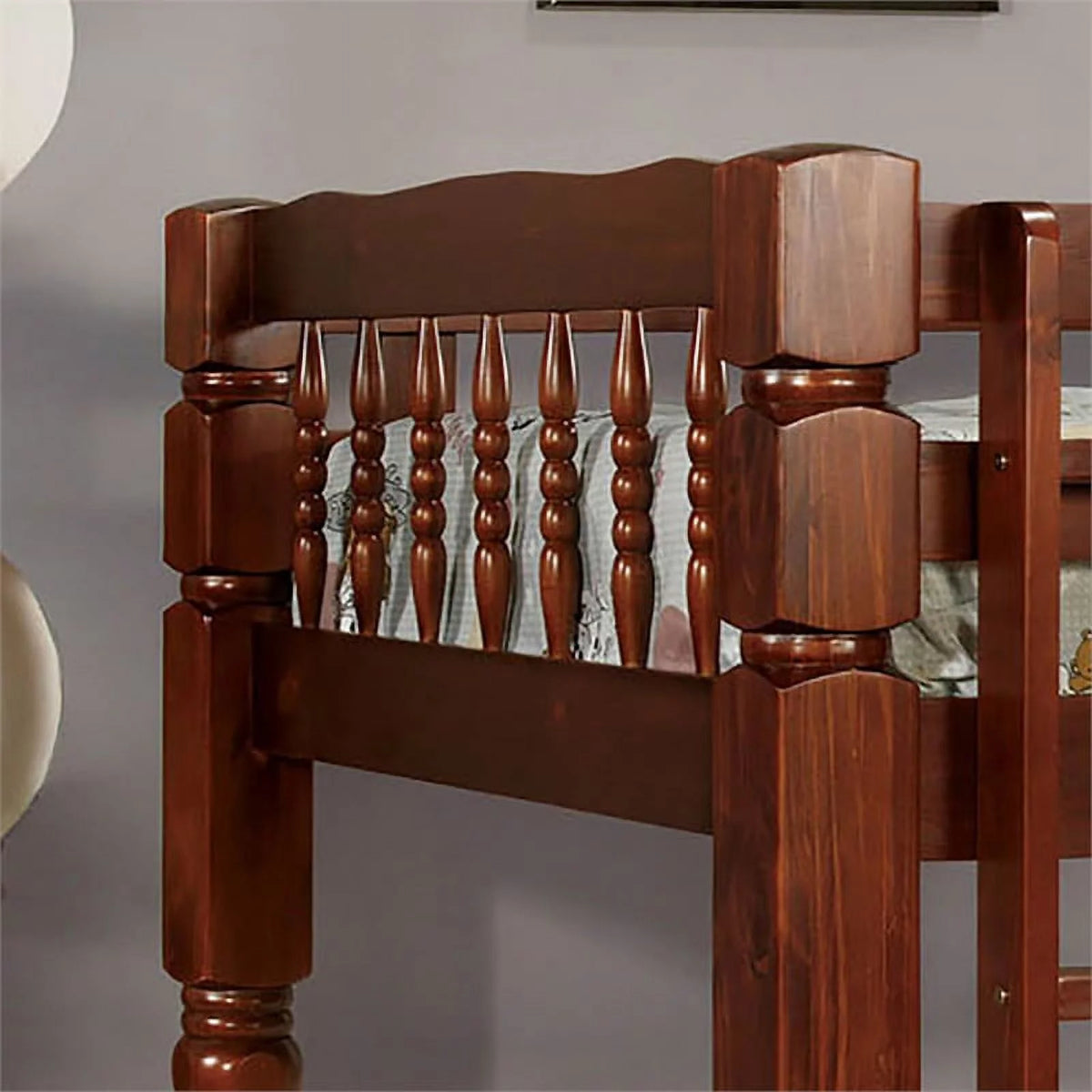 Wood Twin Over Twin Bunk Bed Y413645