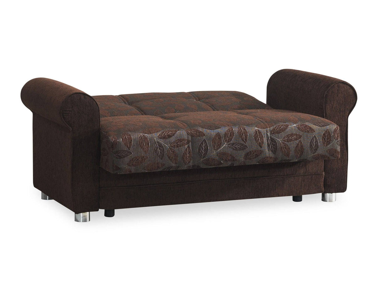 Dark Brown Chenille Loveseat F6986