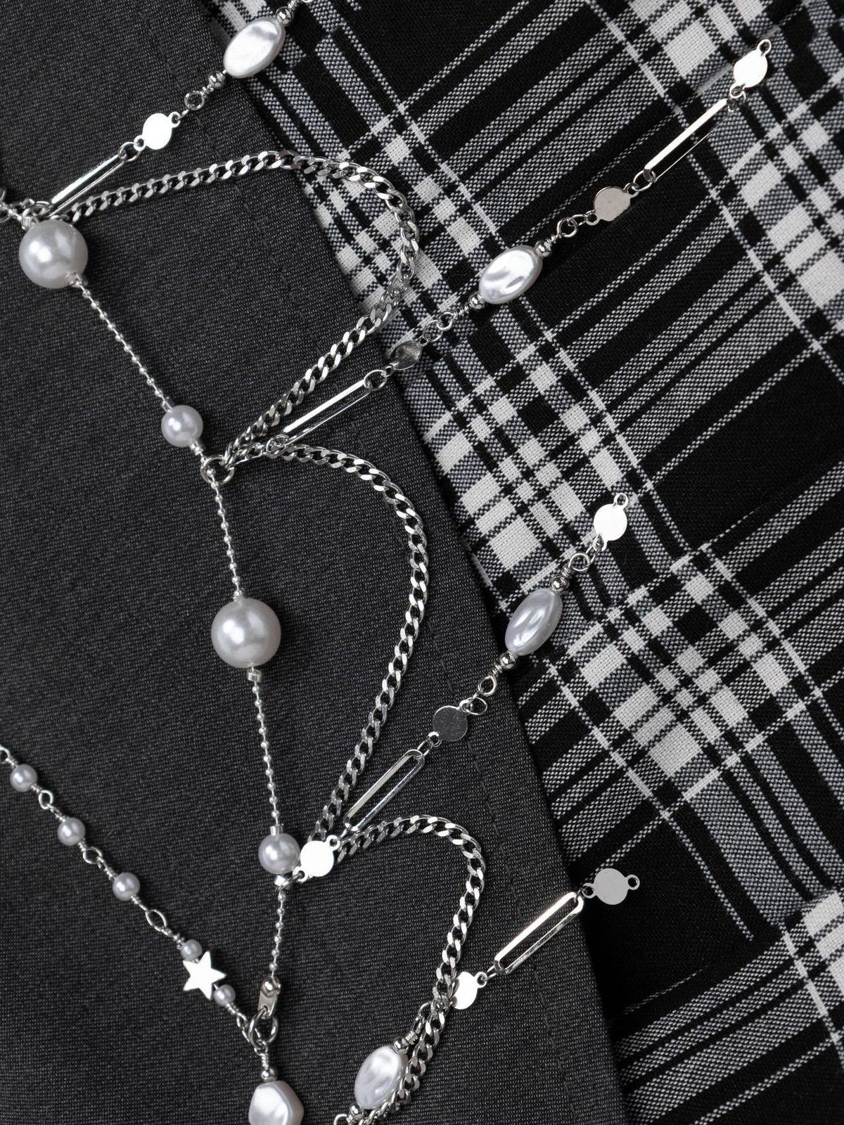 Checked Irregular Skirt J6274