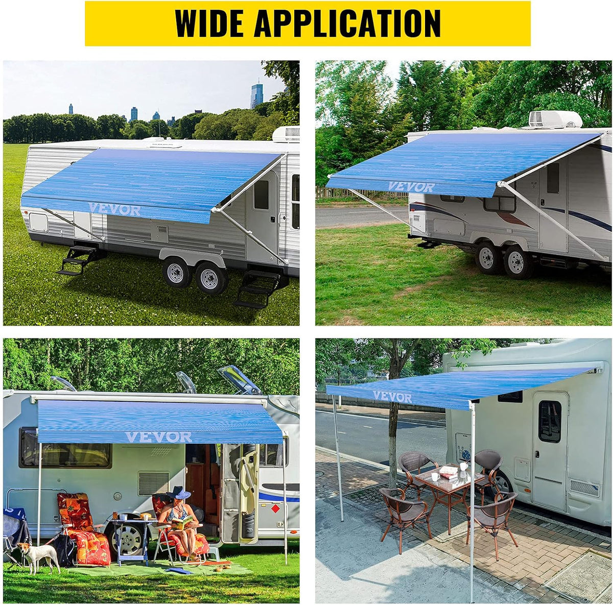 Ocean Blue 15oz Vinyl RV Awning Replacement Canopy F153445