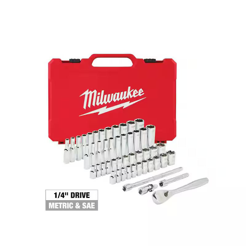 1/4 in. Drive SAE/Metric Ratchet and Socket Mechanics Tool Set (50-Piece) Z688