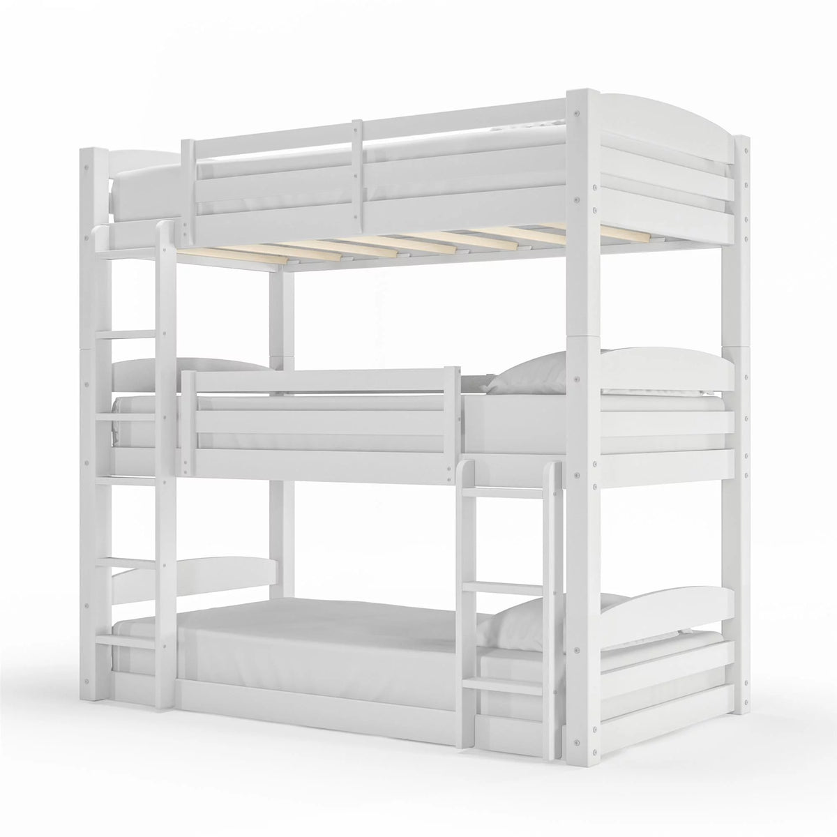 White Triple Twin Bunk Bed D50553