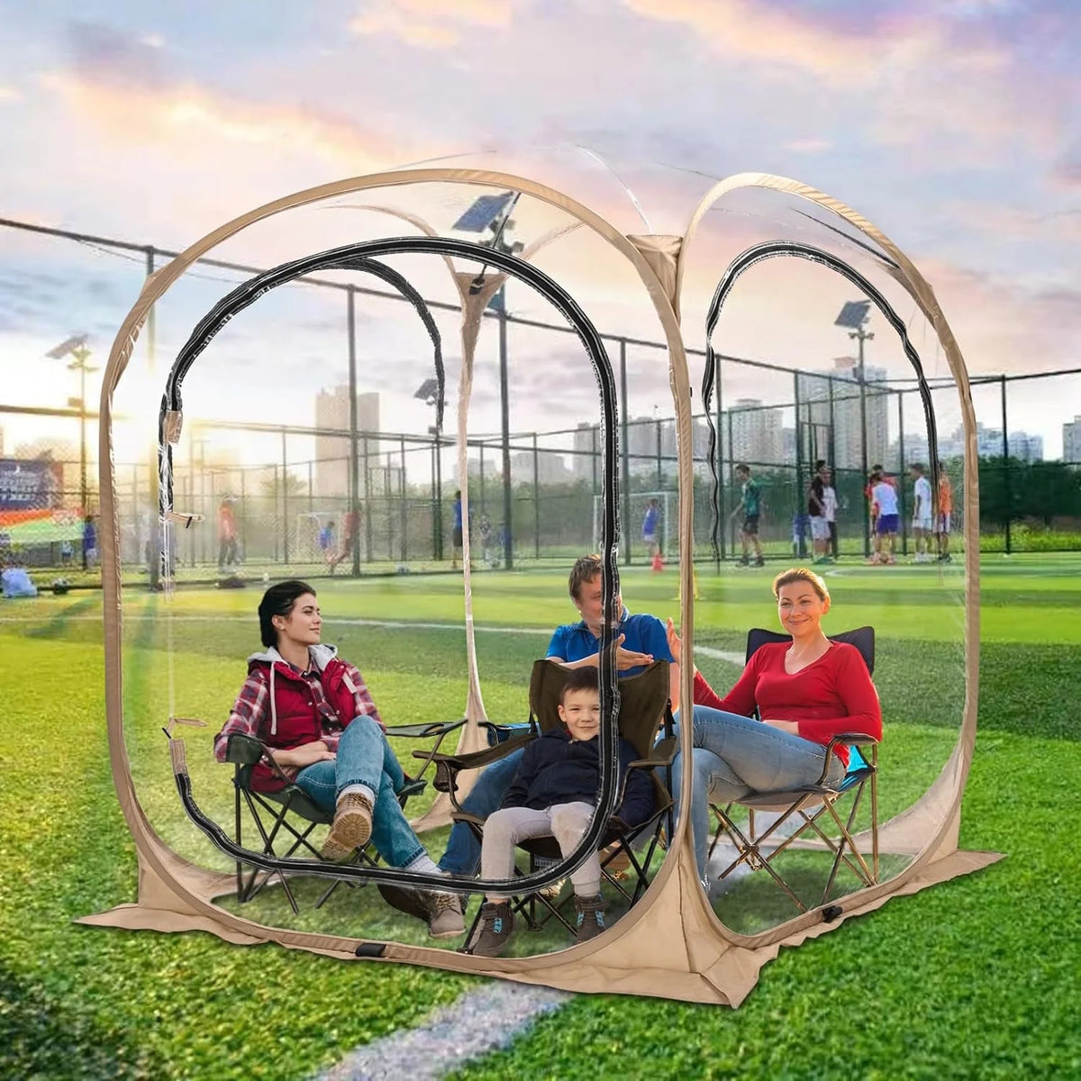 Pop-Up Tent with Removable Top Cover and Mesh Windows A235