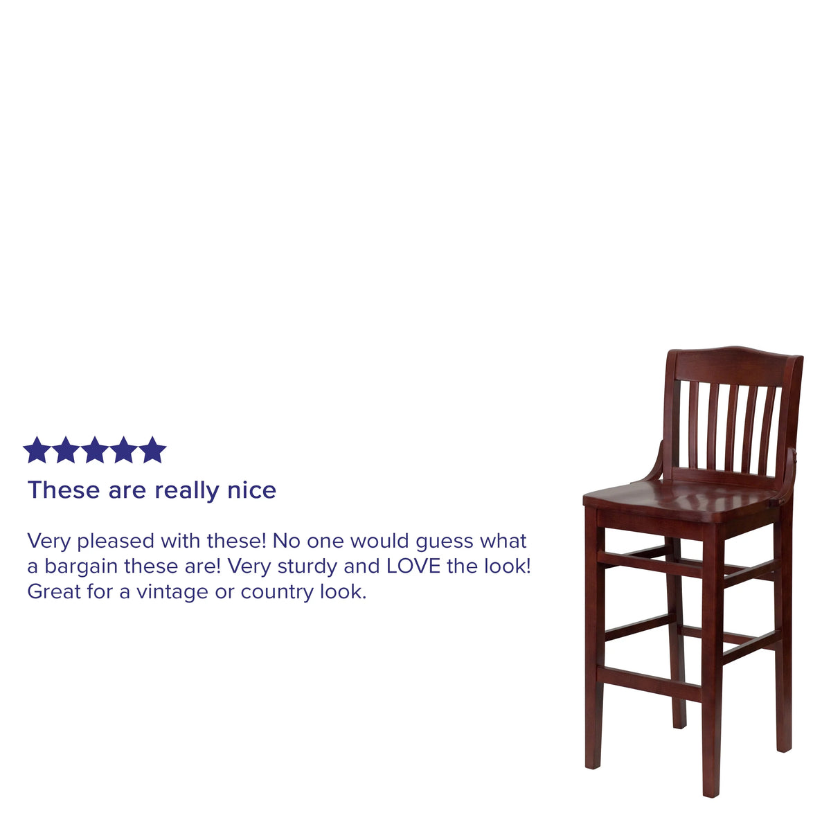 Mahogany Wood Barstool H75259