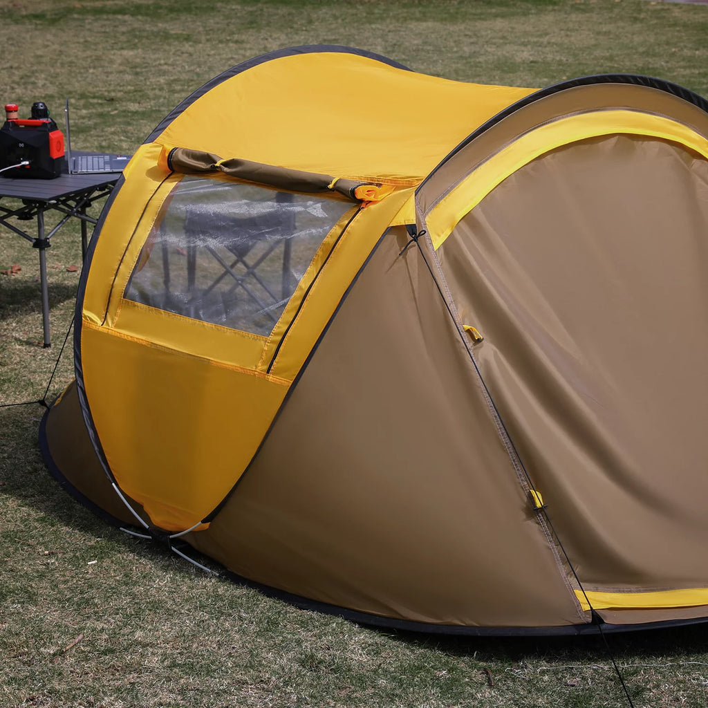 Yellow 3 Person Pop Up Tent with Carry Bag Q472410