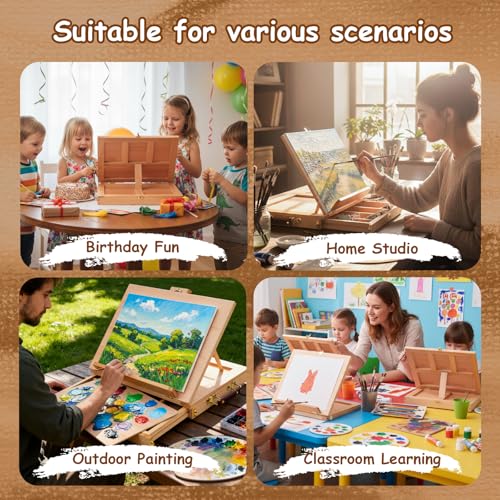 29 Pcs Acrylic Paint Set with Tabletop Easel F833982