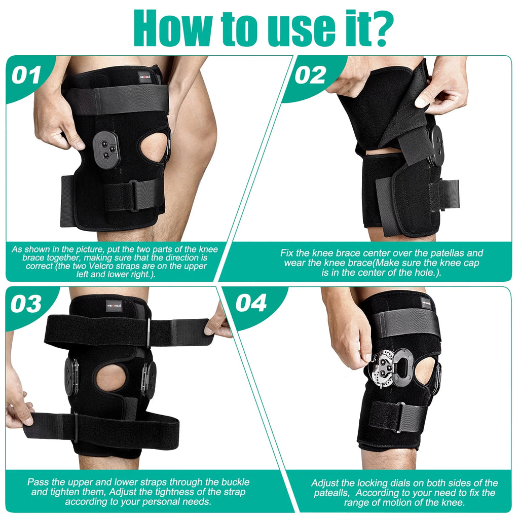 Hinged Knee Brace with Side Stabilizers G158
