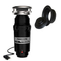 3/4 HP Continuous Feed Garbage Disposal with Black Sink Flange and Attached Power Cord Y29862
