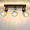 3-Light Rattan LED Track Ceiling Light P52745