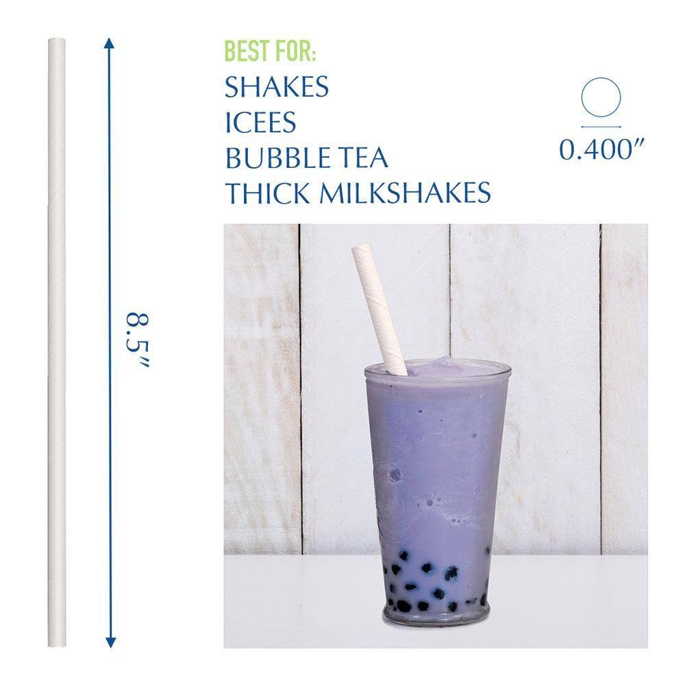 8 1/2x22 White Unwrapped Paper Straw - 1480/Case Y100