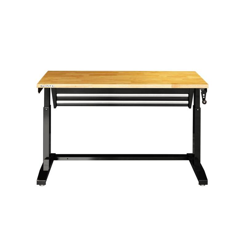 Black Adjustable Height Worktable with 2-Drawers L80622