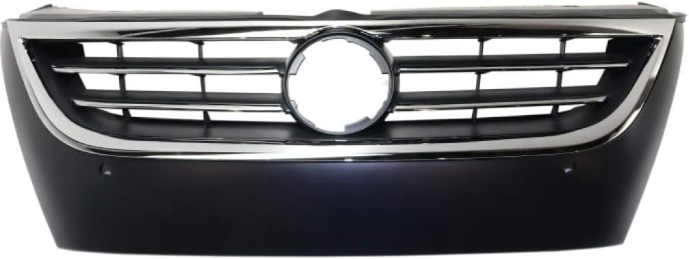 Primed Black Plastic Grille Assembly with Chrome Molding and Distance Sensor Hole X947