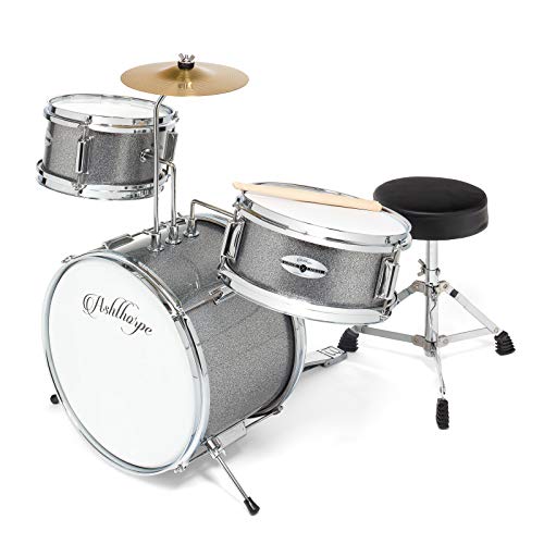 3-Piece Kids Drum Set with 14" Bass, Throne, Cymbal, Pedal & Drumsticks M282