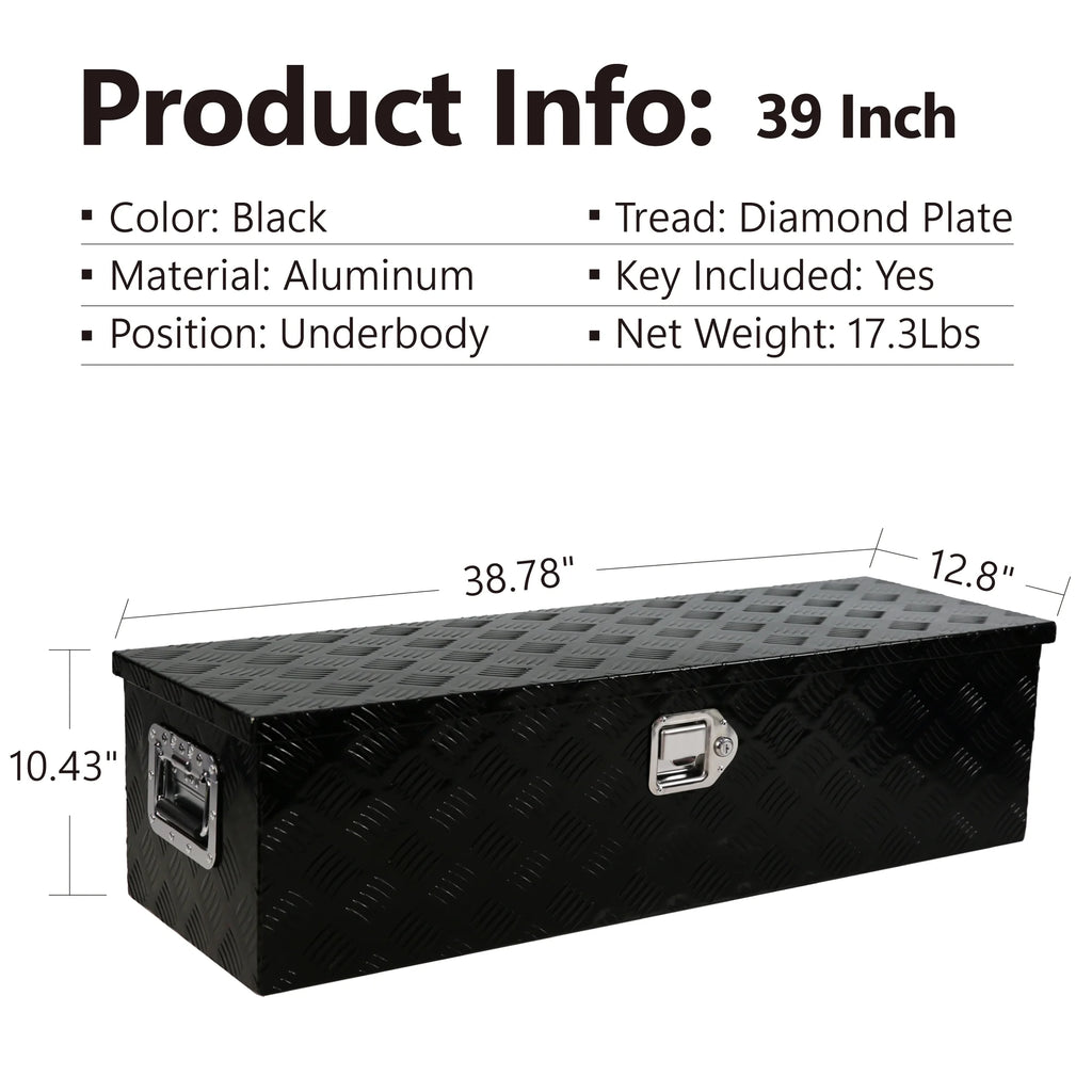 39 inch Aluminum Truck Bed Tool Box with Side Handle F671