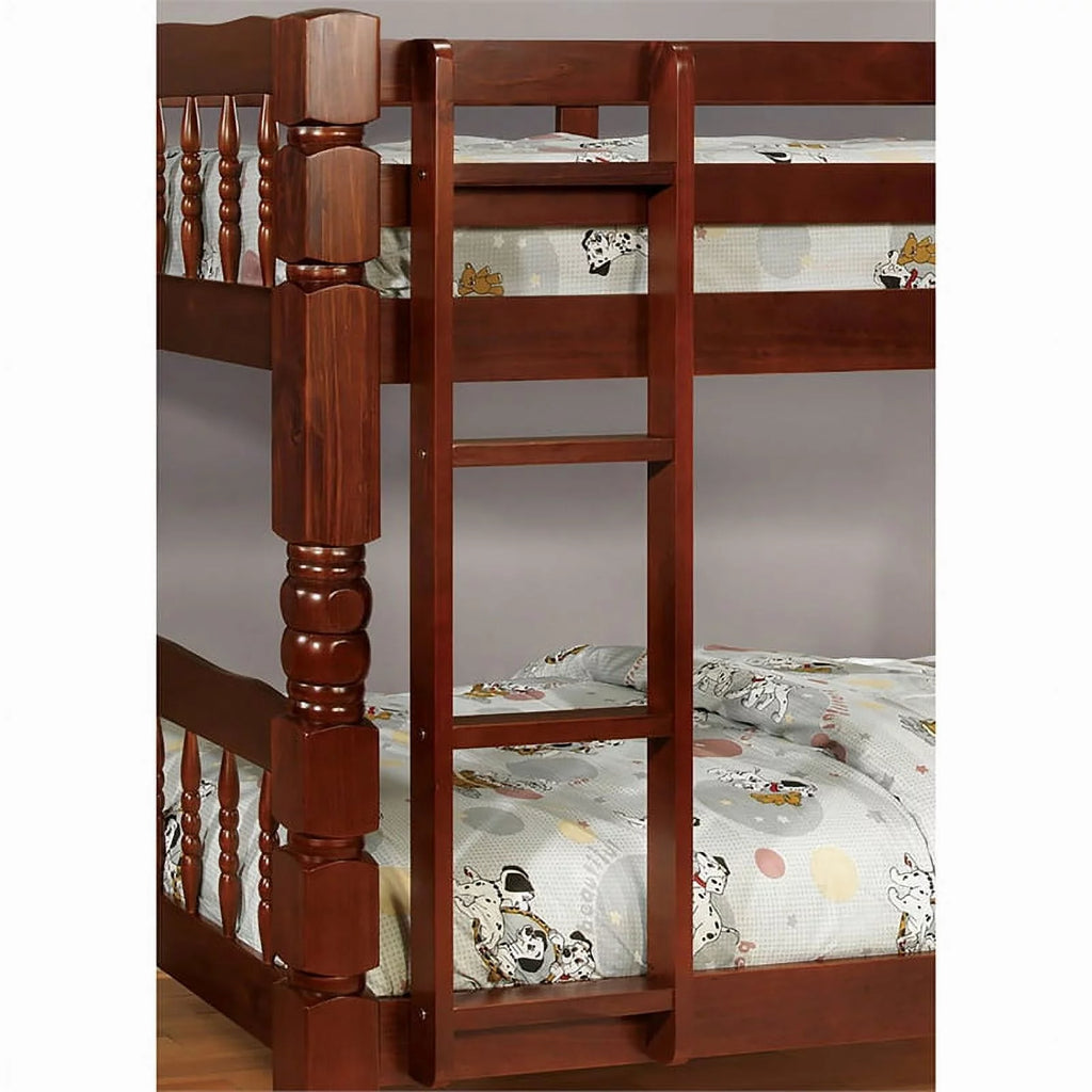 Wood Twin Over Twin Bunk Bed Y413645