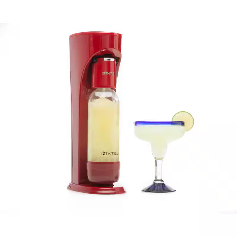 Red Sparkling Water and Soda Maker Machine with 60L CO2 Cartridge and 1L Bottle L82205