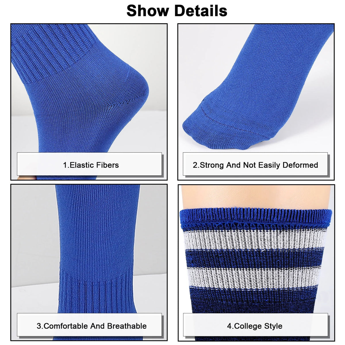 3 Pairs Kids Soccer Socks X409655