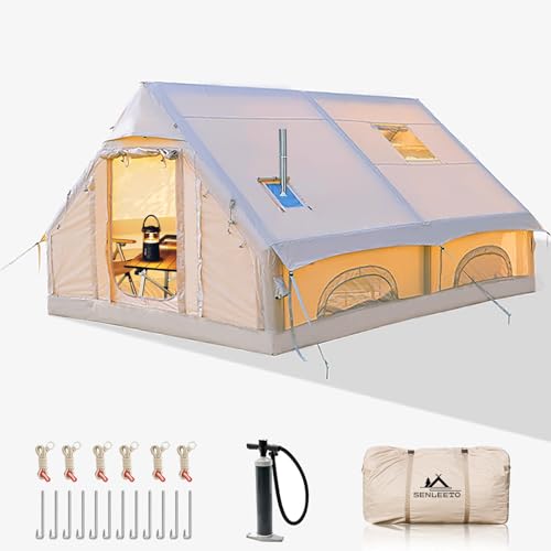 Inflatable Camping Tent 8-10 Person with Stove Jack I69338