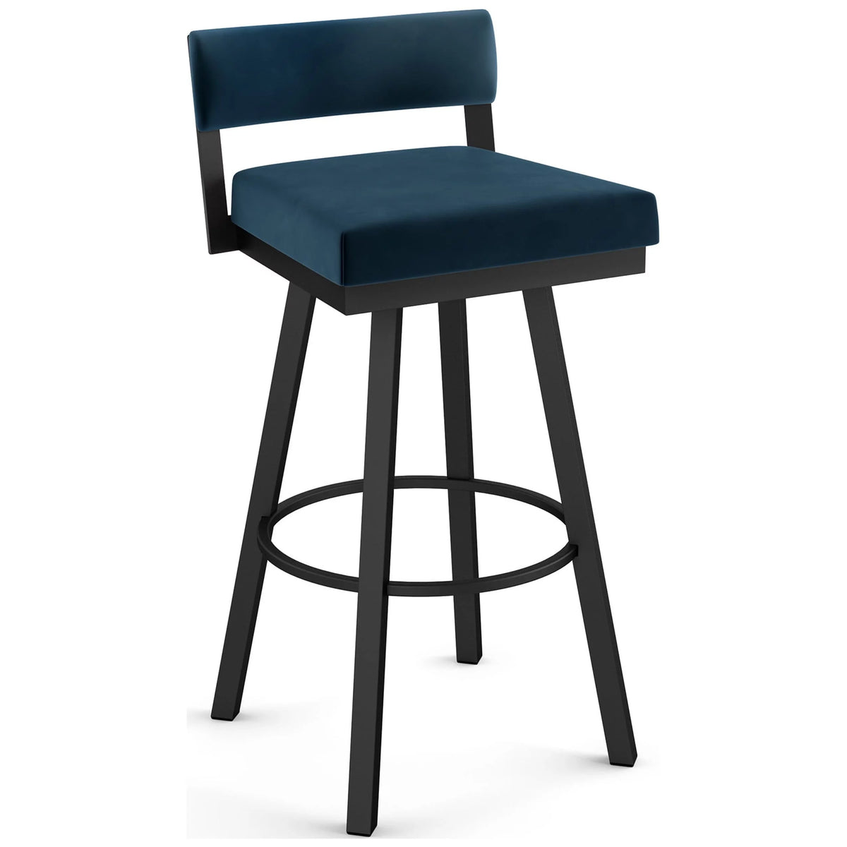 Dark Blue Velvet Swivel Counter Stool C550493