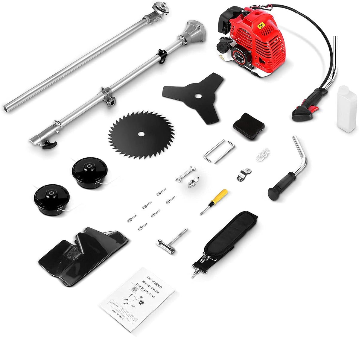 58CC 2-Cycle Gas Powered String Trimmer with 4 Detachable Head Straight Shaft Weed Wacker X633511