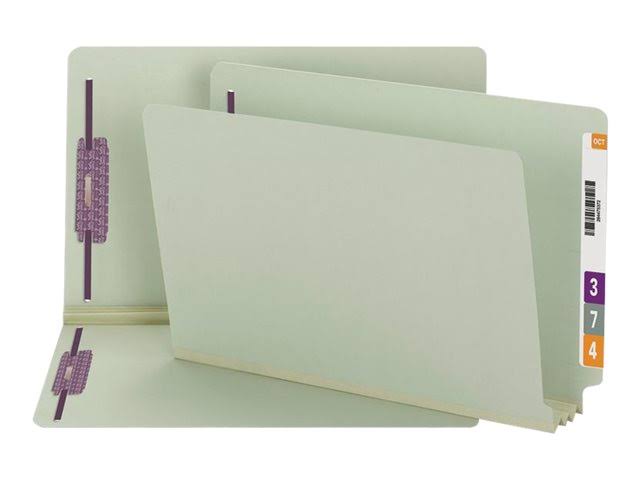 Legal Size End Tab Classification Folders with Fasteners, 25 Box X501