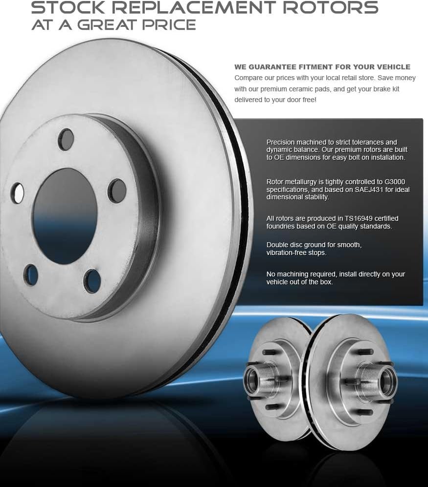 5 Lug Brake Disc Rotors with Ceramic Pads K72894