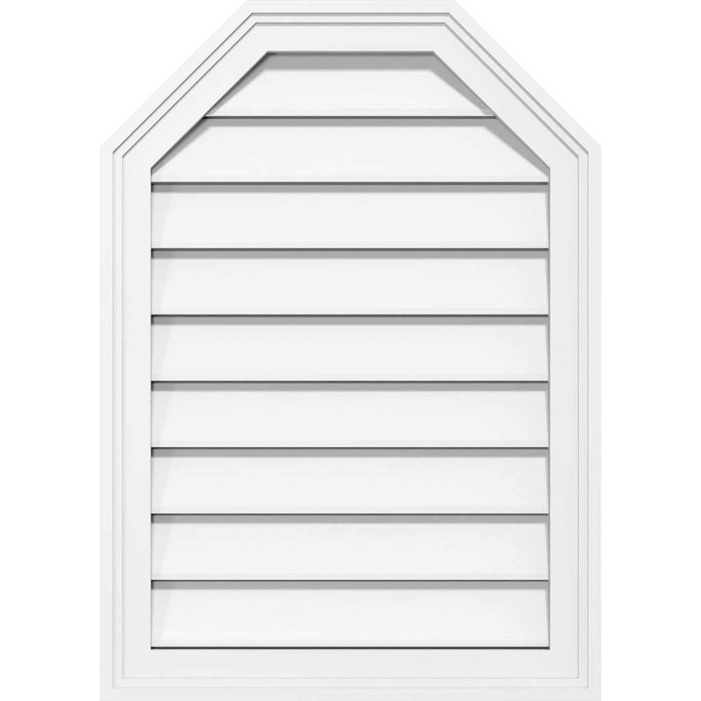 38x22W x 28x22H Octagonal Top Surface Mount PVC Gable Vent Z1069