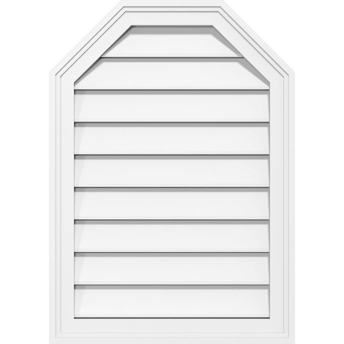 38x22W x 28x22H Octagonal Top Surface Mount PVC Gable Vent Z1069