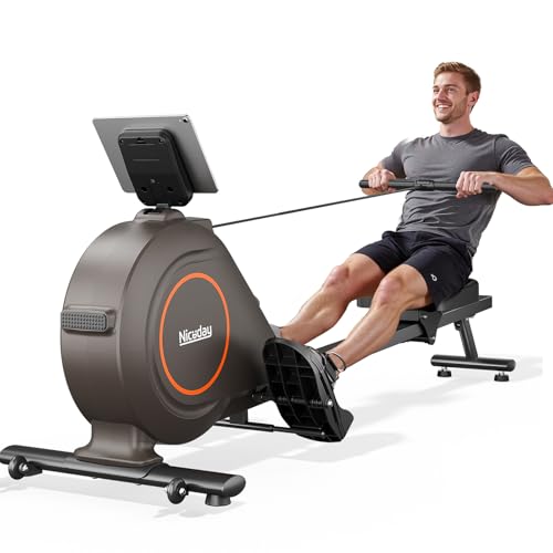 Quiet Magnetic Rowing Machine 350lb Capacity 16 Levels Adjustable Resistance Foldable J741
